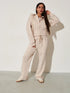 Coat and Wide-Leg Pants Set women&