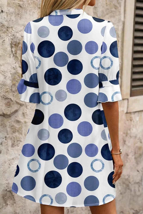 Chic Polka Dot Flounced Mini Dress for Effortless Summer Style