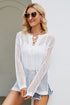Lace-Up Slit Knit Top long sleeve design