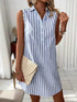 Stylish Sleeveless Striped Shirt Dress - Effortless Chic for Everyday Wear