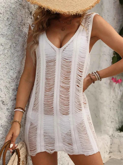 Stylish V-Neck Sleeveless Cover-Up for Effortless Summer Chic