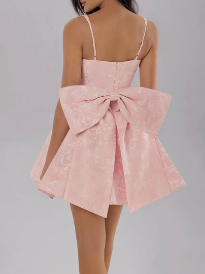 Satin mini cami dress with bow detail