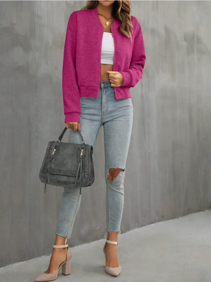 Zip Up Long Sleeve Jacket long sleeve design