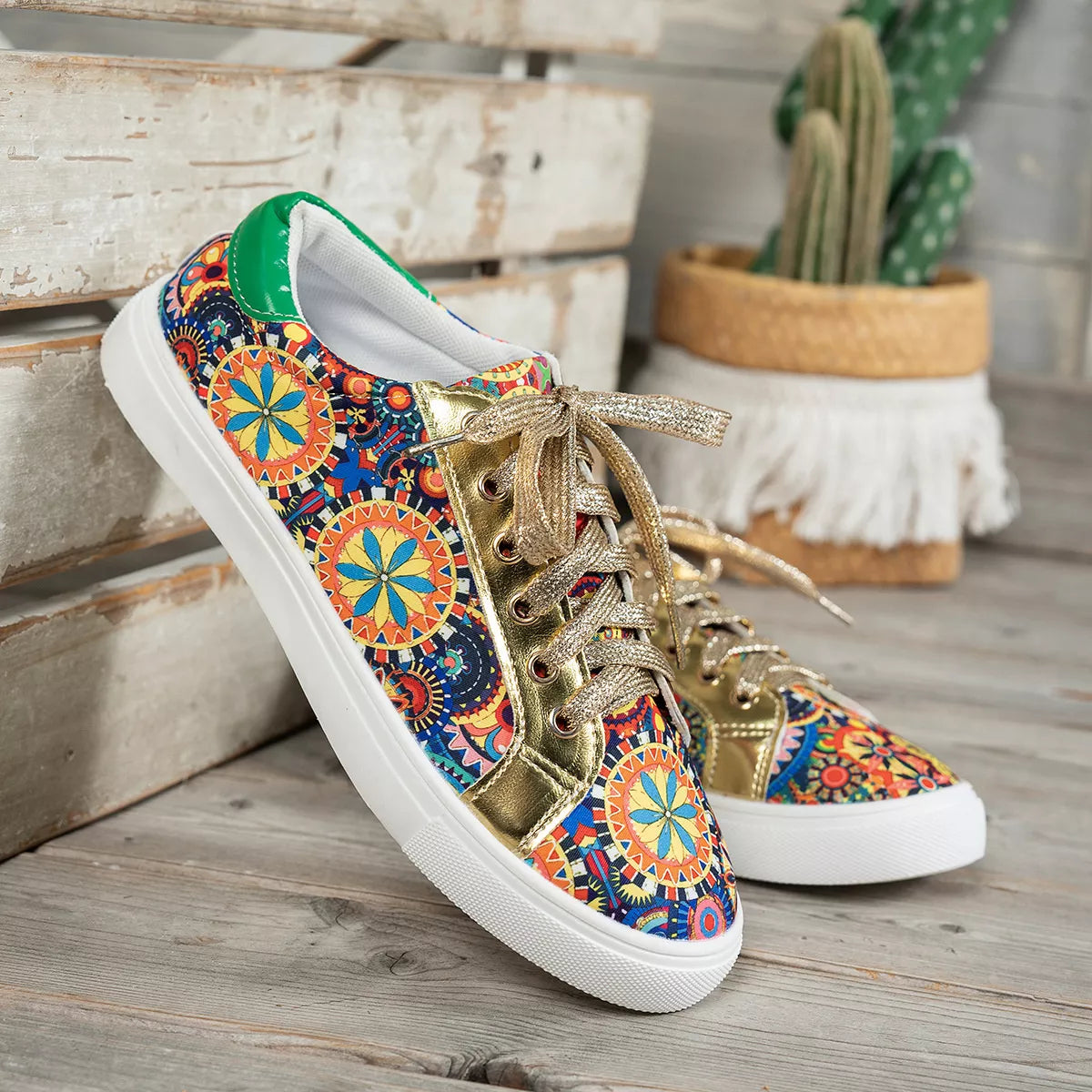 Printed Round Toe Sneakers casual footwear
