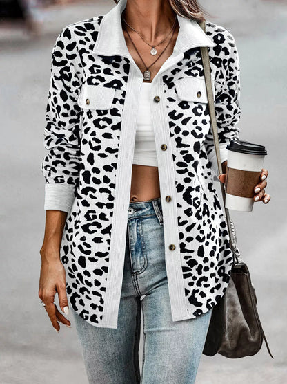 Plus Size Leopard Print Jacket leopard print design