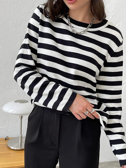 Striped Long Sleeve Sweater styled outfit