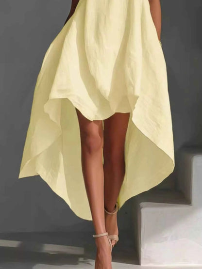 Effortlessly Chic Asymmetrical Sleeveless Dress for Any Occasion