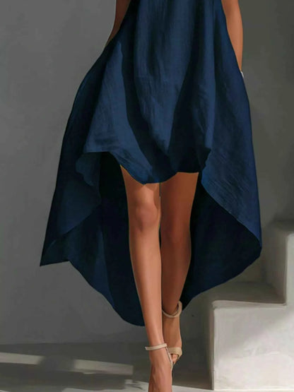 Effortlessly Chic Asymmetrical Sleeveless Dress for Any Occasion