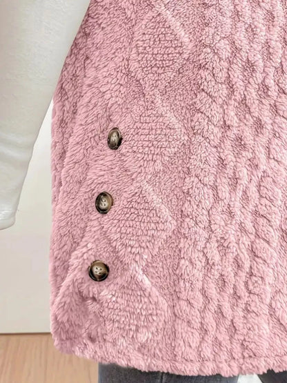 Hooded Sherpa Vest Coat women&