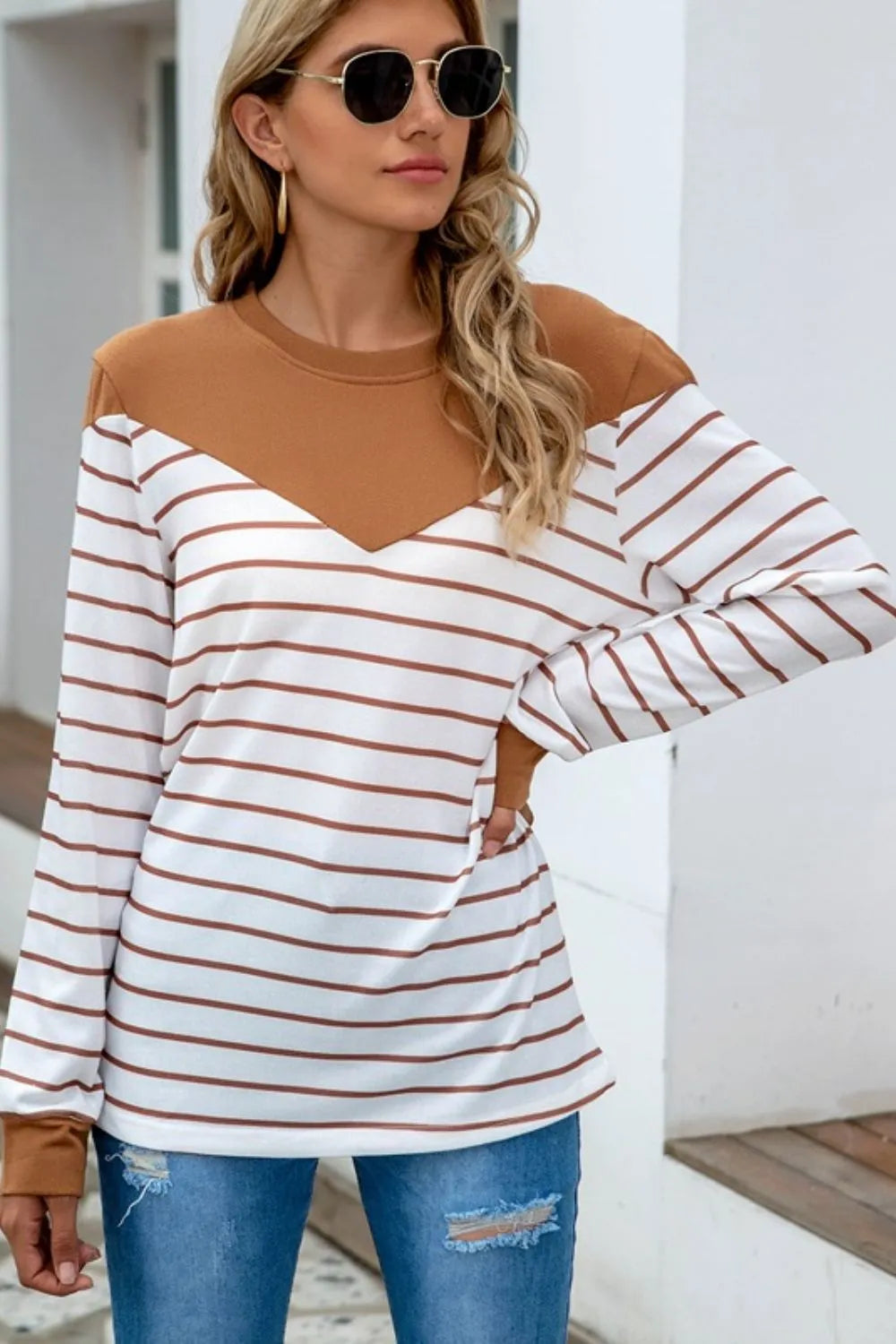 Striped Long Sleeve T-Shirt long sleeve detail