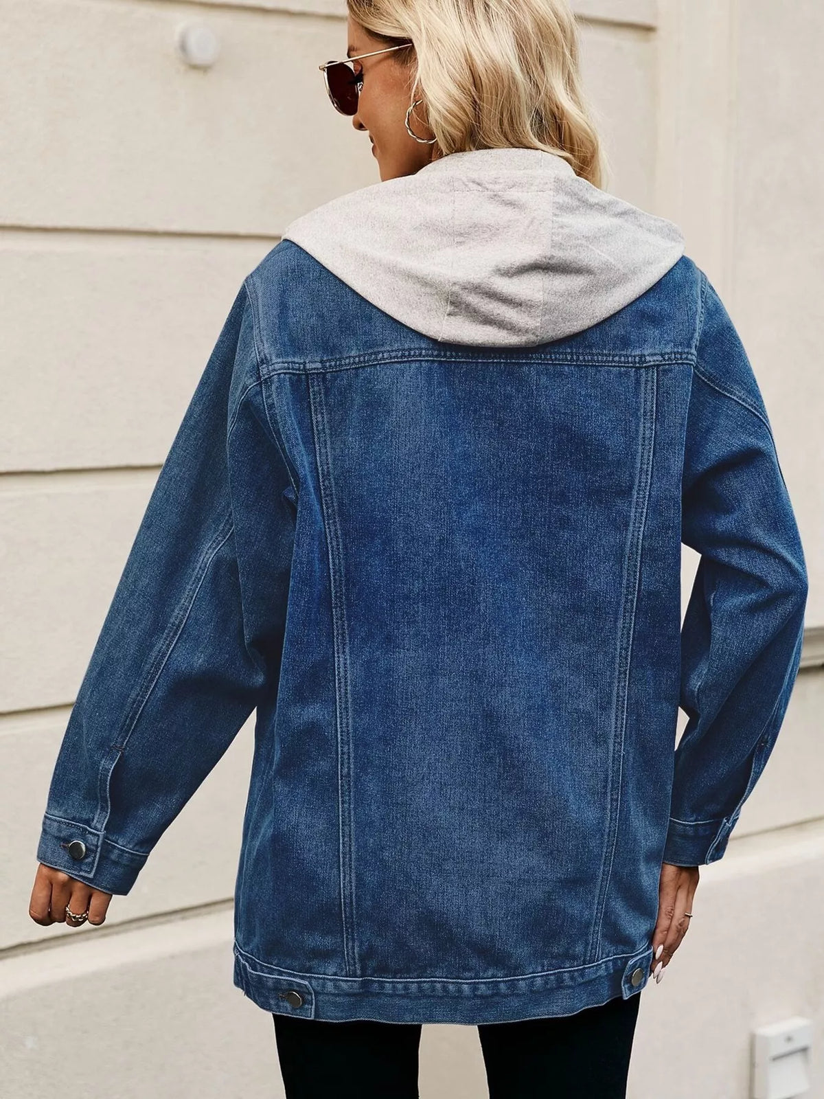 Oversized Button Up Denim Jacket casual style