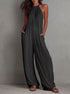 Wide Leg Backless Jumpsuit backless design