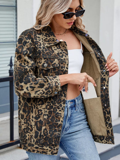 Oversized Button Up Denim Jacket casual style