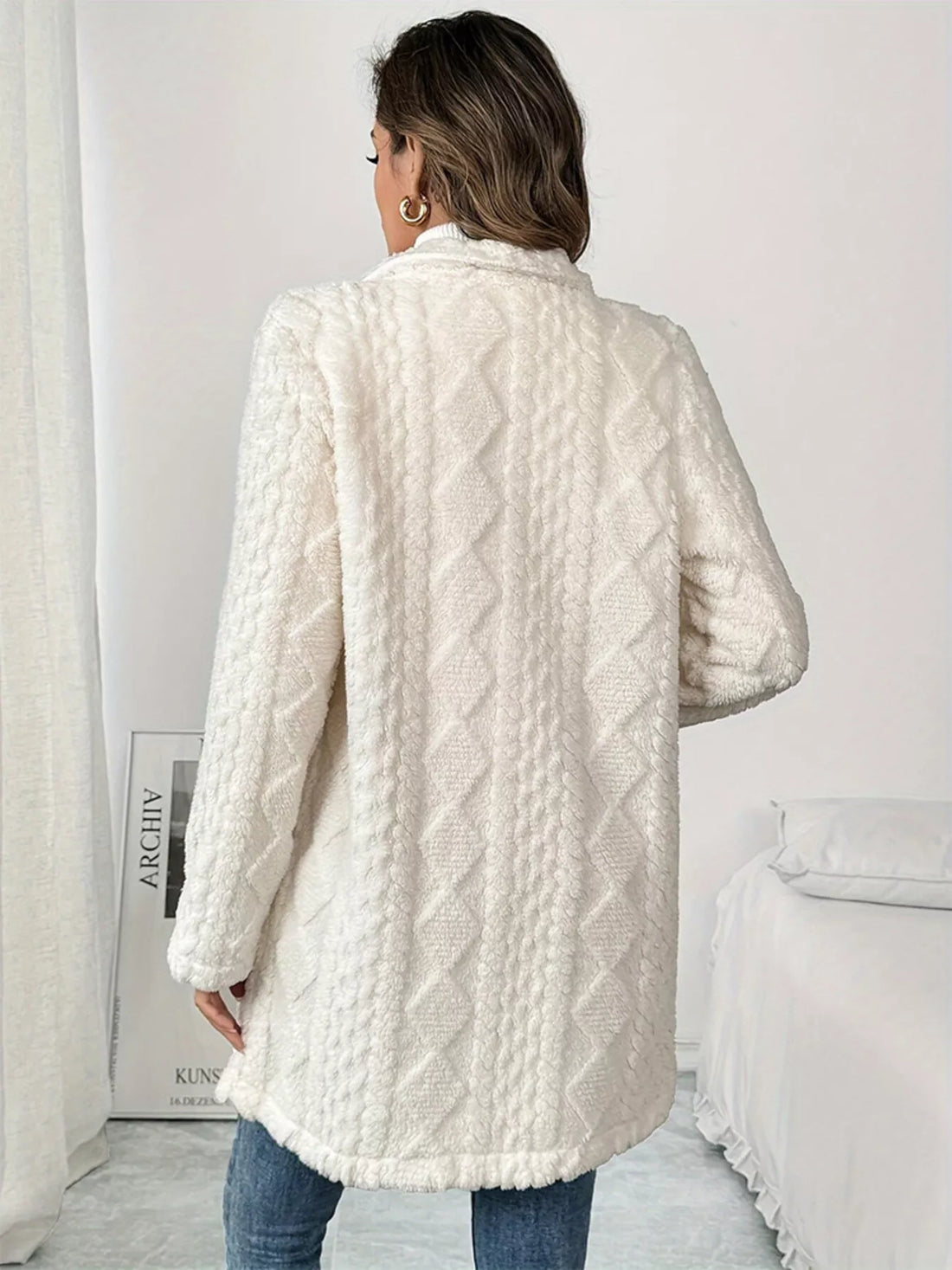 Fleece Double-Breasted Longline Coat women&