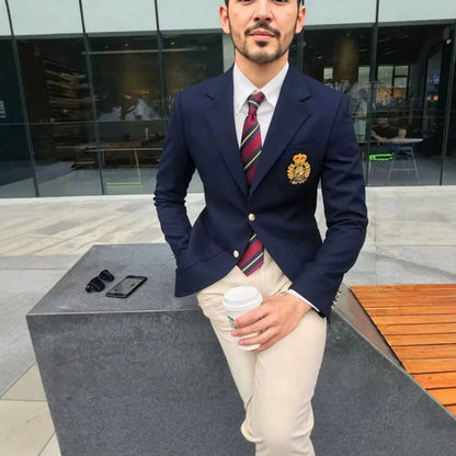 Mens slim fit suit Korean-style business outfit