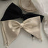 Satin Pearl Bow Hair Clip elegant hairstyle