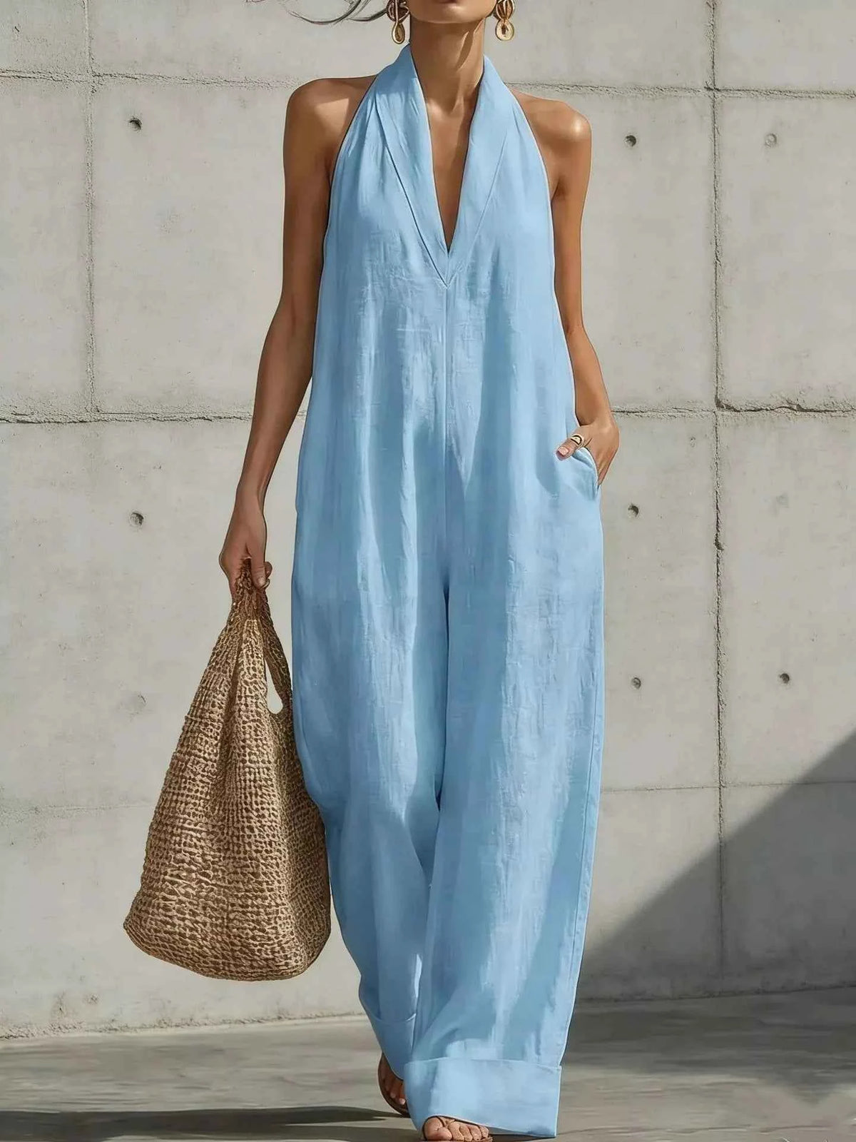 Elegant Plus Size Halter Jumpsuit: Effortless Style and Confidence for Every Occasion