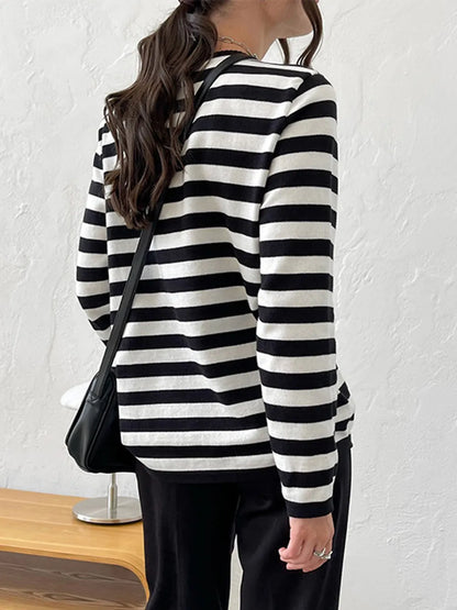 Striped Long Sleeve Sweater styled outfit