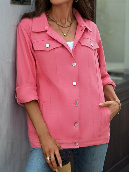 Oversized Button Up Denim Jacket casual style