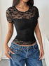 Lace Short Sleeve Top short sleeve design