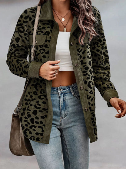 Plus Size Leopard Print Jacket leopard print design
