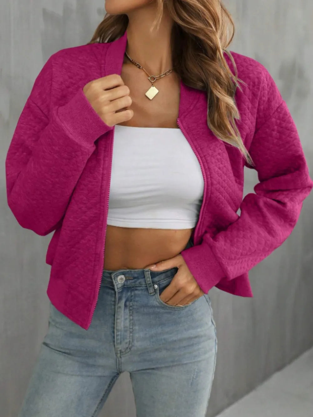 Zip Up Long Sleeve Jacket long sleeve design