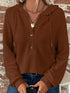 Casual Waffle Knit Hoodie waffle knit texture