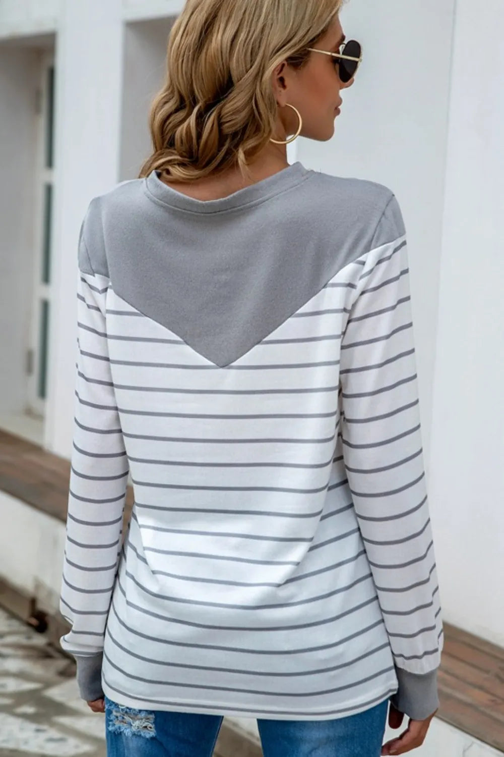Striped Long Sleeve T-Shirt long sleeve detail