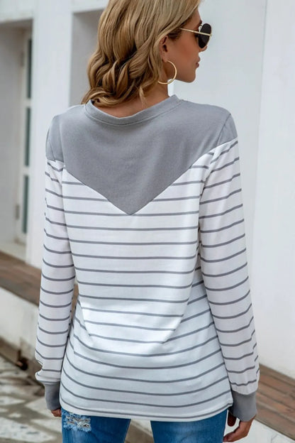 Striped Long Sleeve T-Shirt long sleeve detail